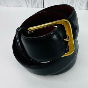 Vintage Coach Black Cowhide Leather Belt Made in USA Solid Brass Size 30